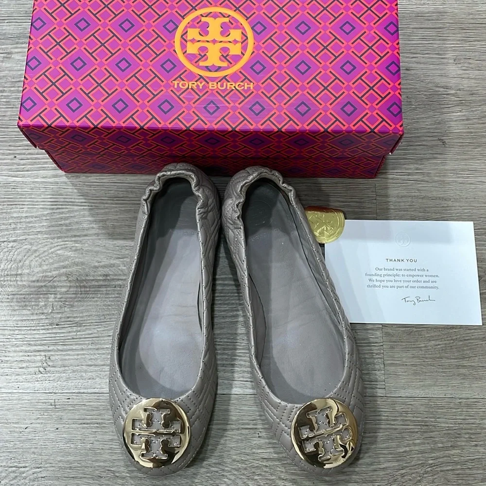 Tory Burch Quilted Minnie Flats- Size 6.5